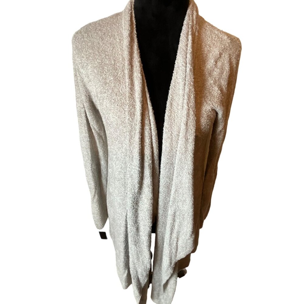 Barefoot Dreams Bamboo Chic Lite Cardigan Style 436 S/M Nylon & Rayon Beige‎